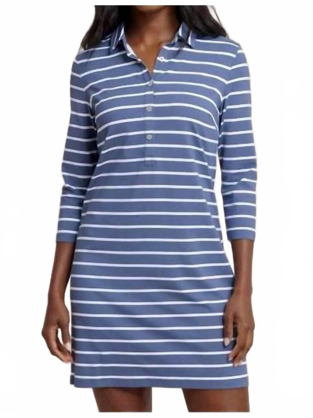 Southern Tide Blue Ginny Stripe Performance Dress